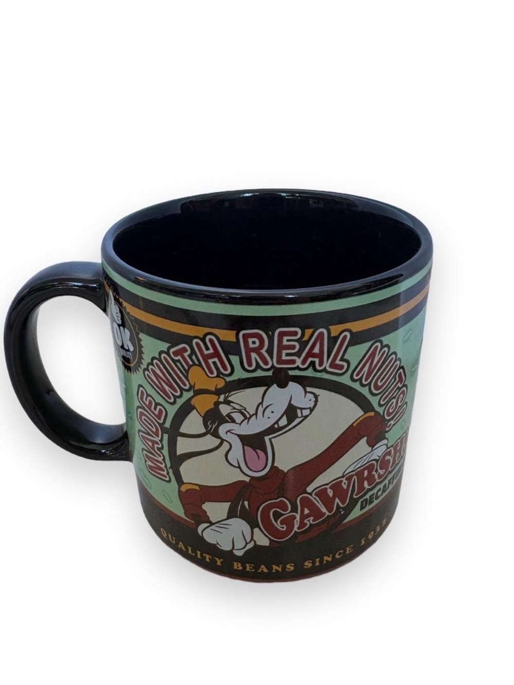 Disney’s Goofy Cartoon Mug - Black with Mint Green Accent